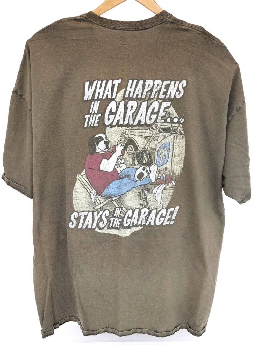 Big Dogs Garage Vintage Hanes Tagless Tee Shirt Green 5XL *read*